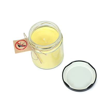 Anti Mosquito Jar Candle 100% Natural Wax Candle, Made of Natural Waxes & Herbal Oils (Pack of 2 Pcs)
