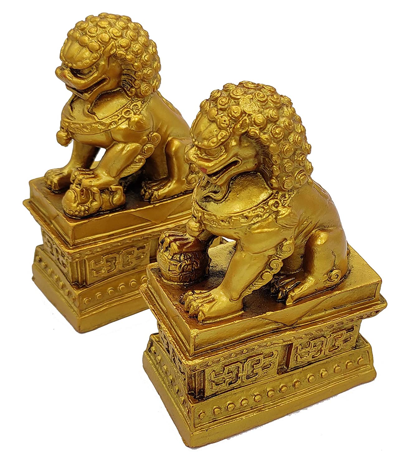 Feng Shui Imperial Pairs Of Guardian Lions Statue For Wealth Porsperity.