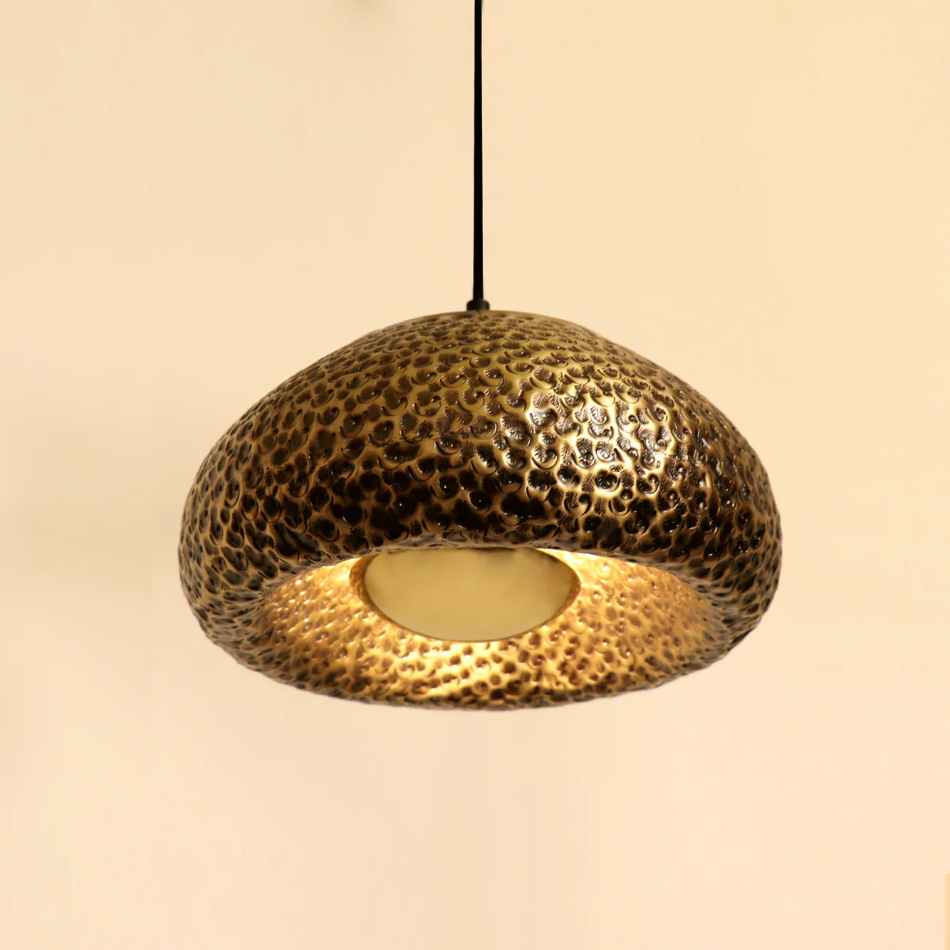 Folklore Large Hanging Lamp Elegant Iron Base & Eclectic Design