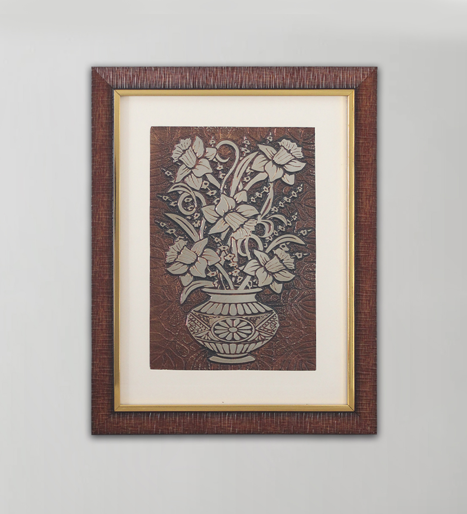 Egyptian Flowers Foil Wall Painting