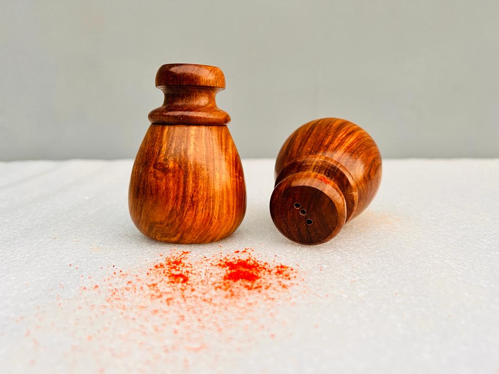 Set of 2 Wooden Salt and Pepper Dispensers