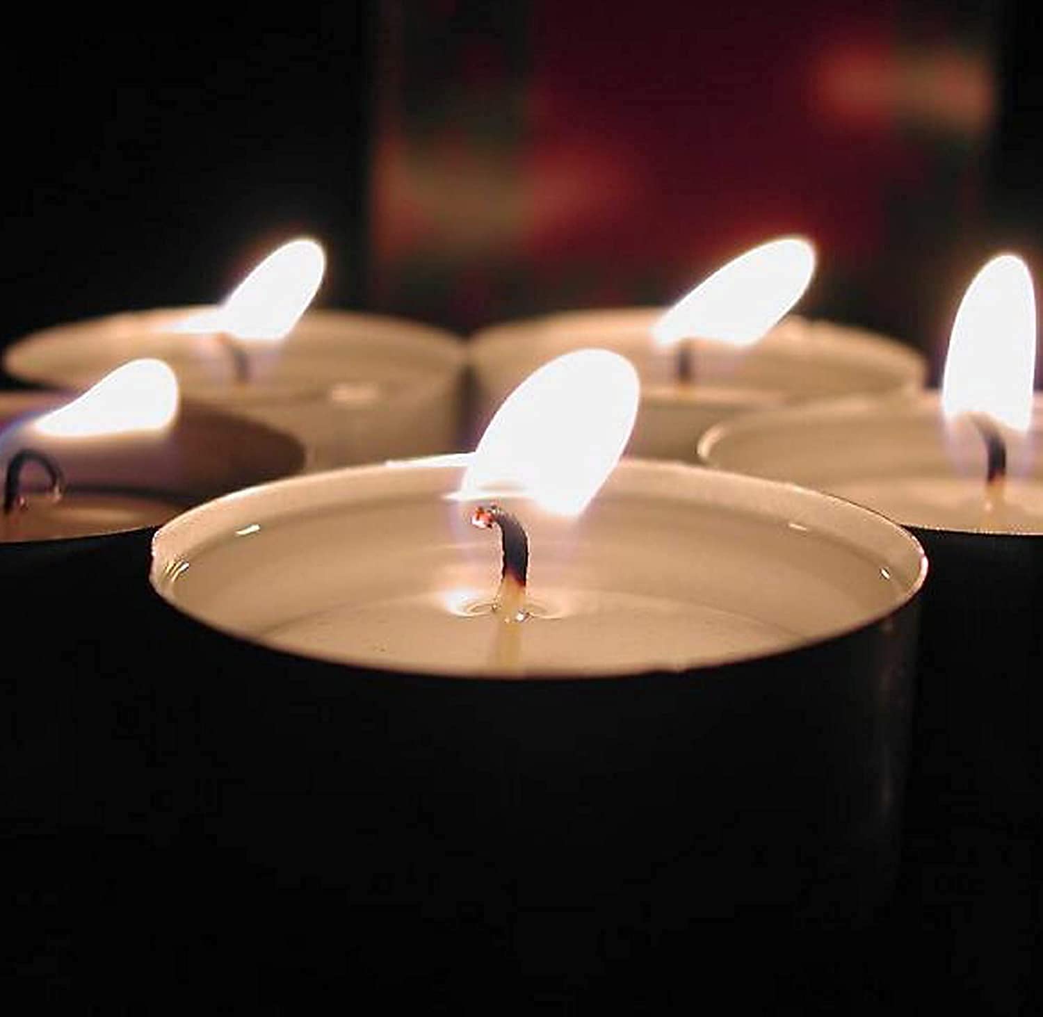 Pure Smokeless Tea Light Wax Candles - 50 Pieces Pack