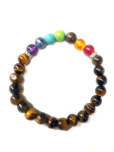 Natural Quartz Tiger Eye Stone With 7 CHAKRA HEALING BALANCE Stone.