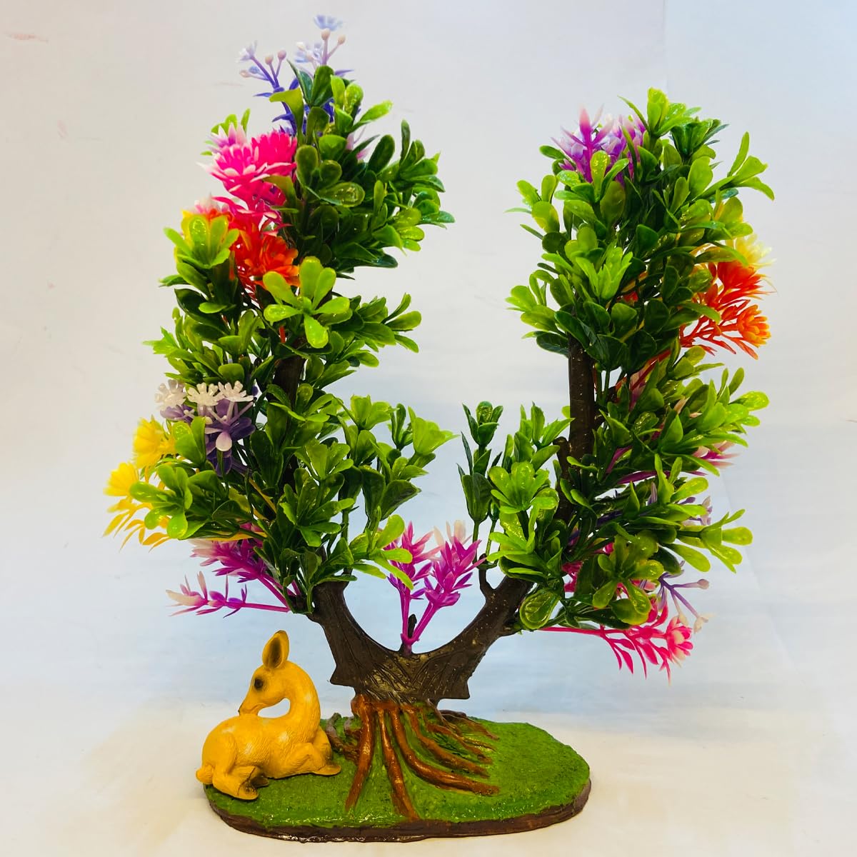 RAKAKART- Beautiful Multicolour Artificial Plant with a Mini Deer.