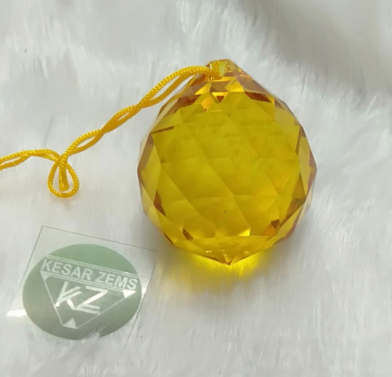 Crystal Hanging Ball With Pink,Purple,Yellow Thread For Good Luck and  Prosperity.