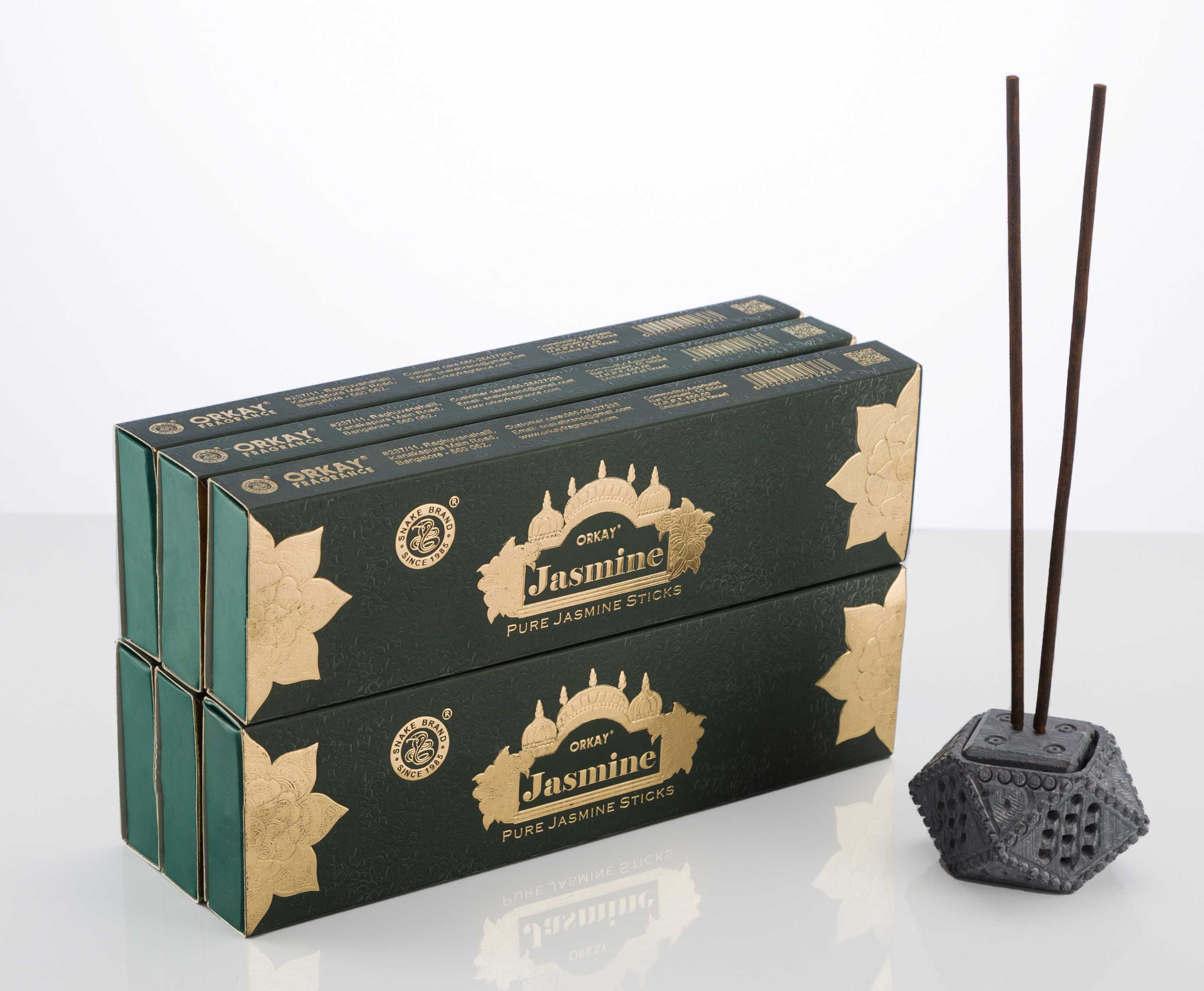 Orkay Pure Jasmine 10 sticks || Pack of 6 || Contains 60 sticks Jasmine (10, Set of 6)