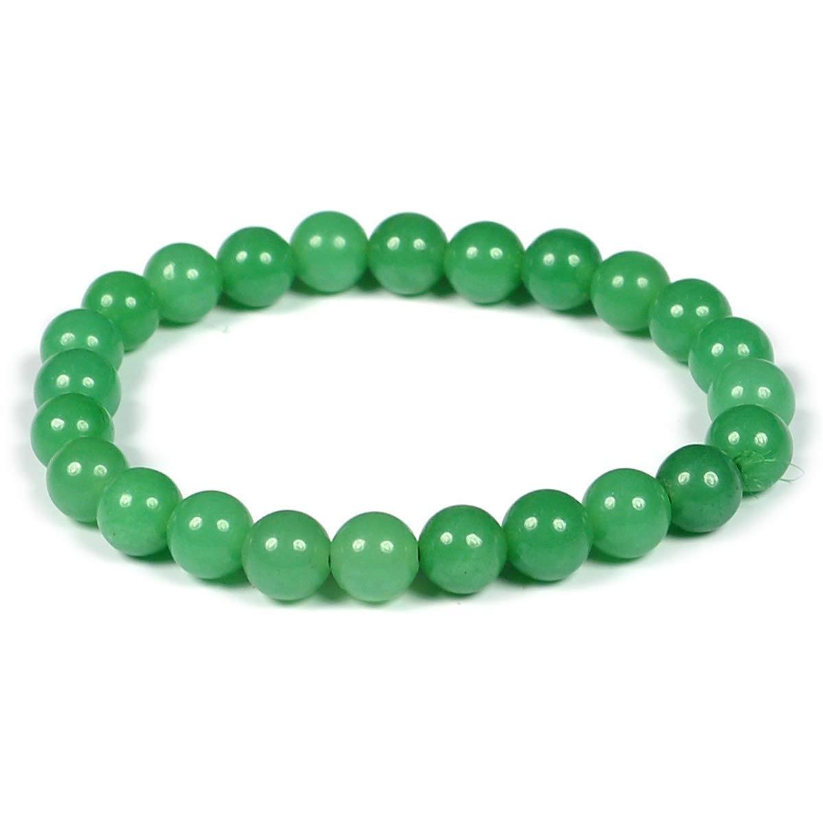 Natural Green Aventurine Quartz Stone Stretchable Bracelet With Certificate For Unisex  (10 x 2 x 1 CM).