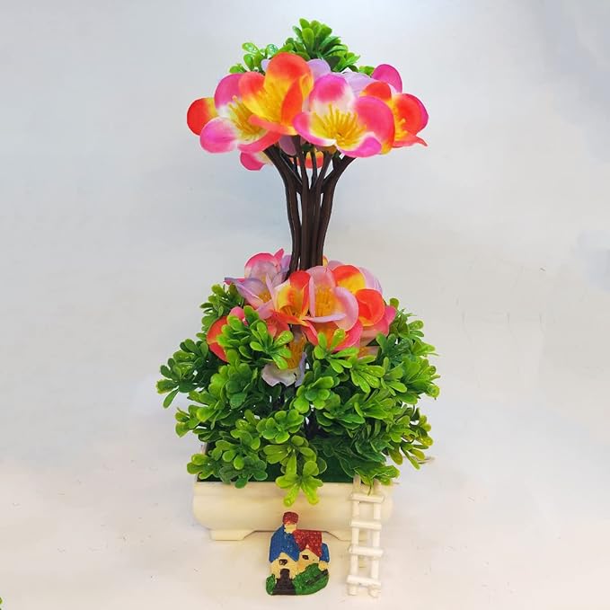 GOLDFISH1 Artificial Tree Ladder and House/Pot with Flowers.