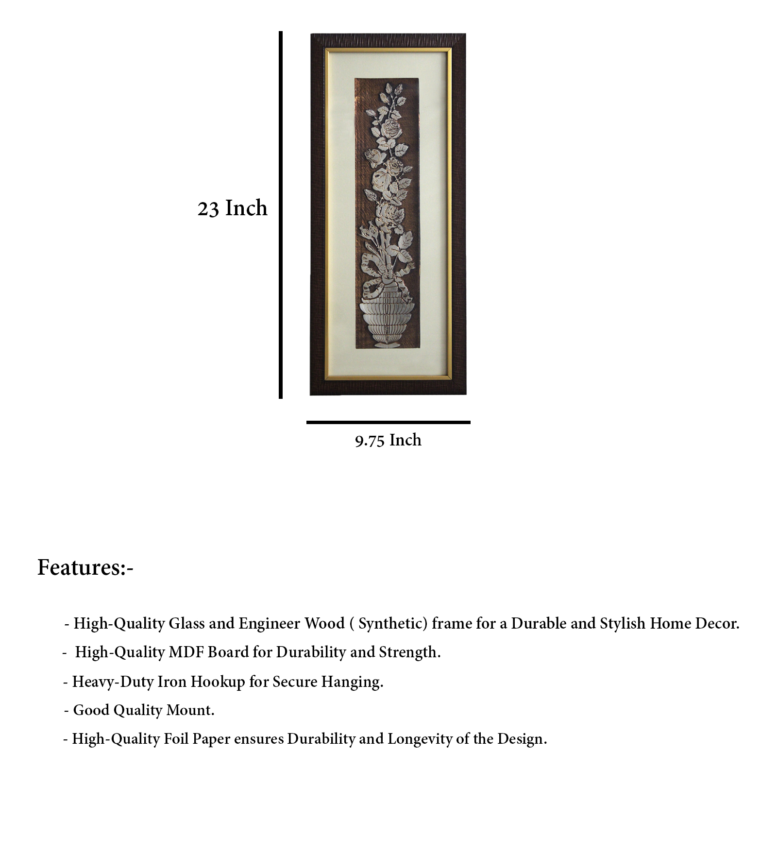 Rose Flower Painting Bouquet Wall Decor Foil Embossed Painting