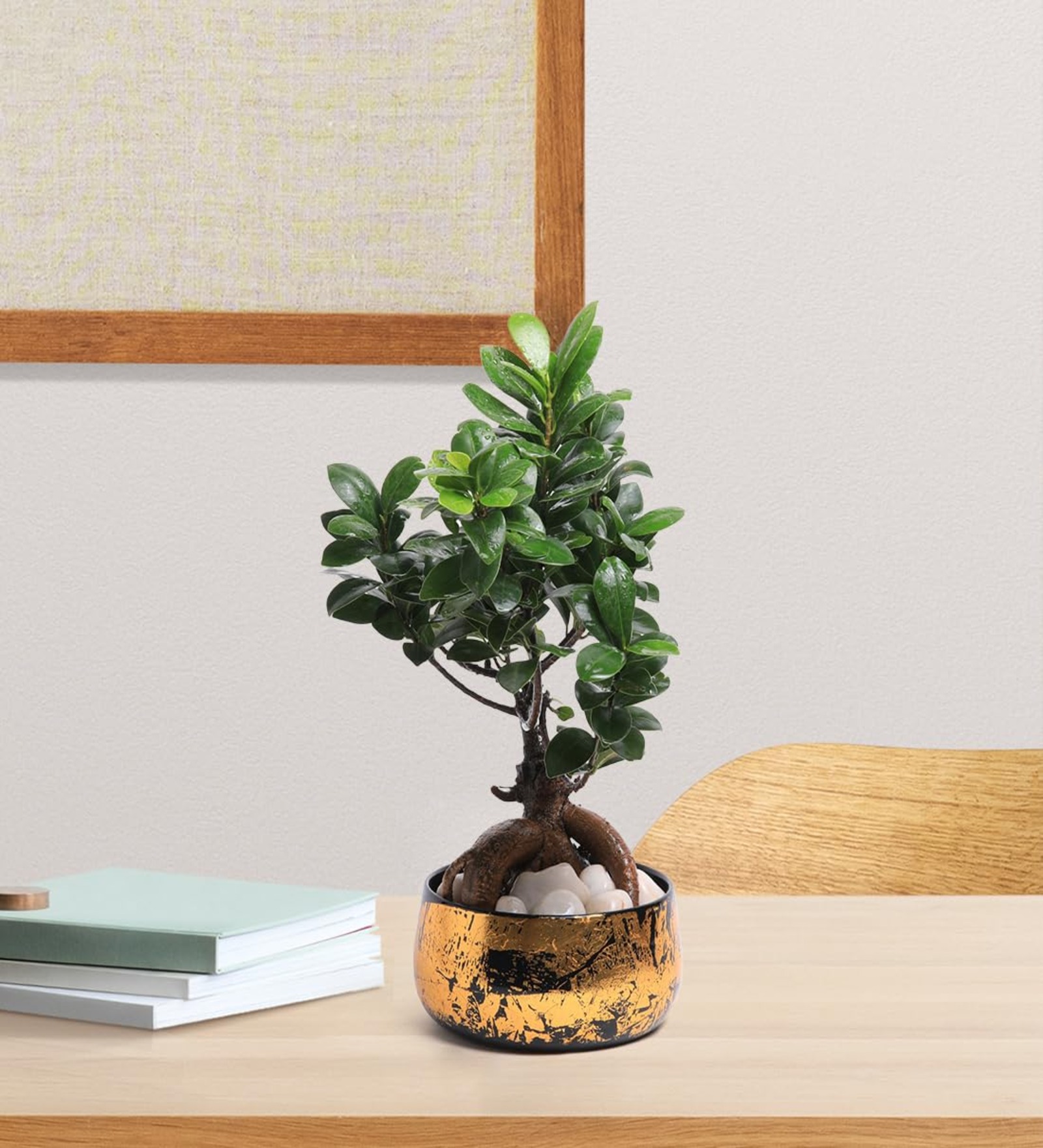 Iron Black and Gold Antique Handi Flower Pot with Drainage Hole Planter for Indoor Plants for Home Decor, Living Room, Kitchen, Bedroom, Table Top, Show Piece, Office, Gifting