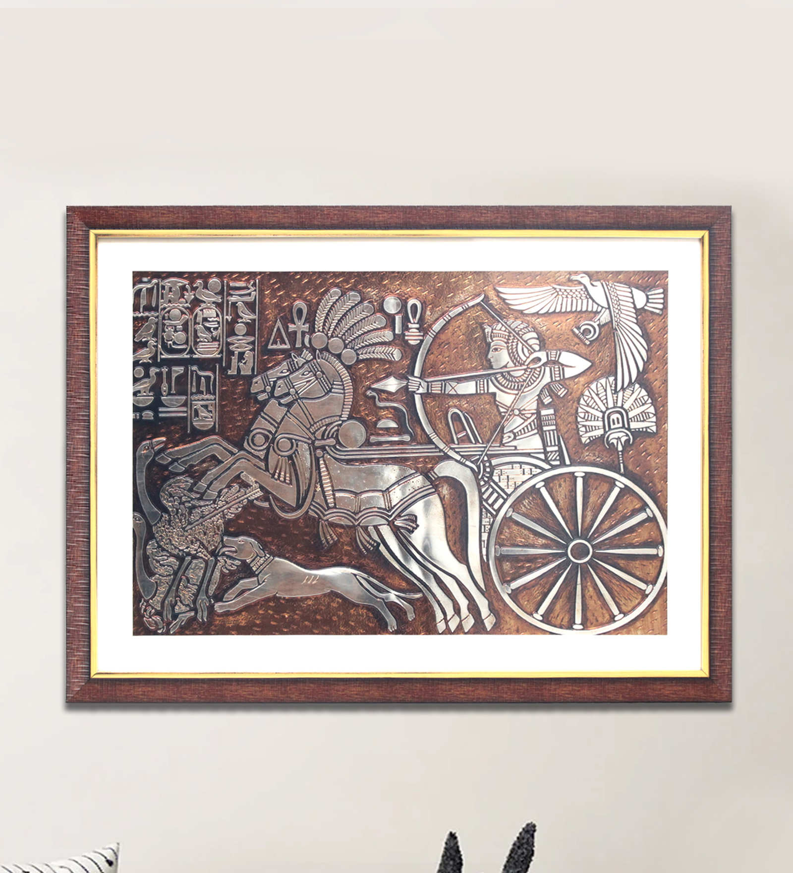 Ostrich Hunting Life Wall Painting