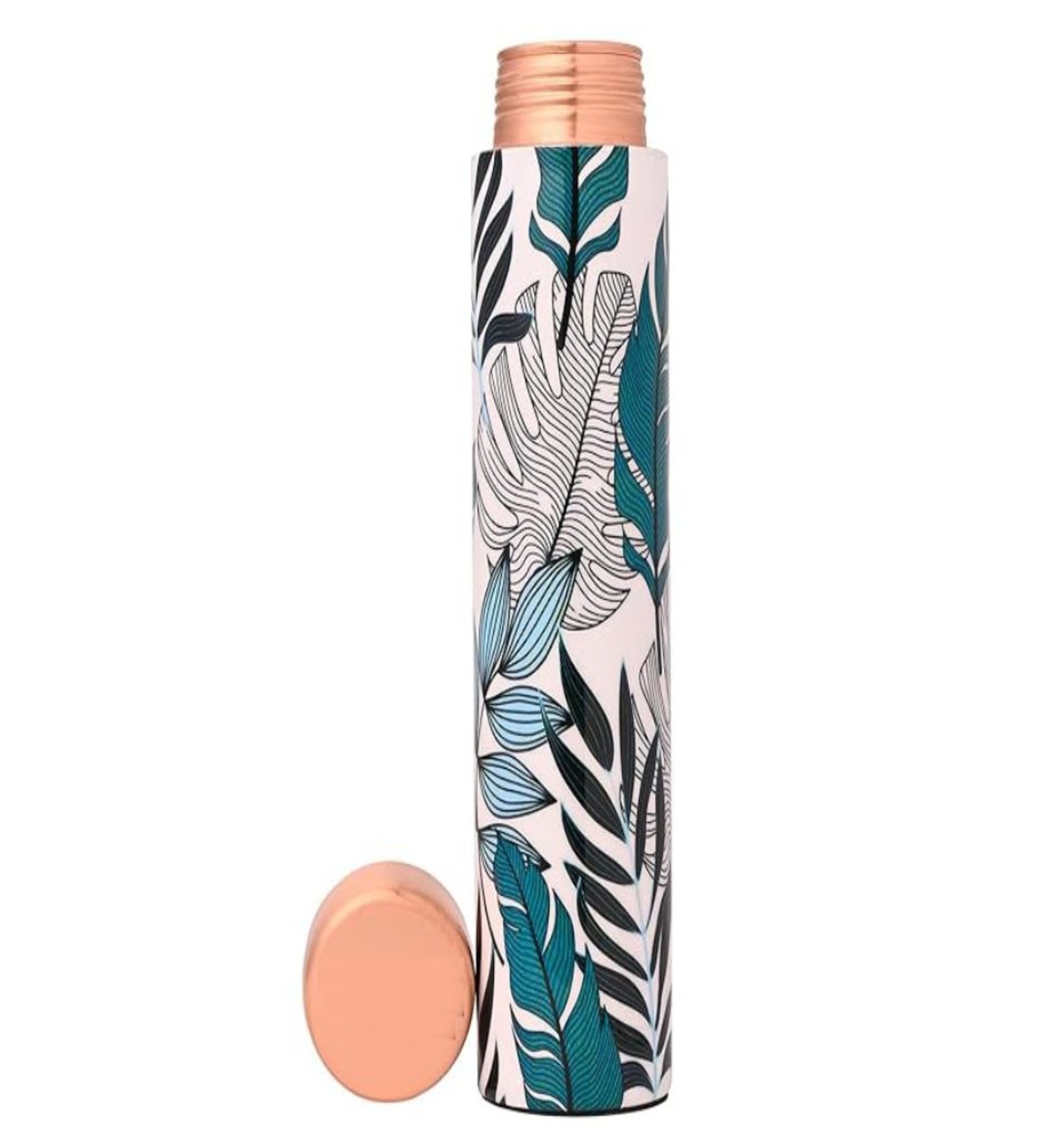 Meenakari Leaf Design 750 ML Leak Proof Pure Copper Water Bottle-Copper Vessel-An Ayuervedic Water Bottle-Capacity 34 Oz Pure Copper Bottle Leaf Design