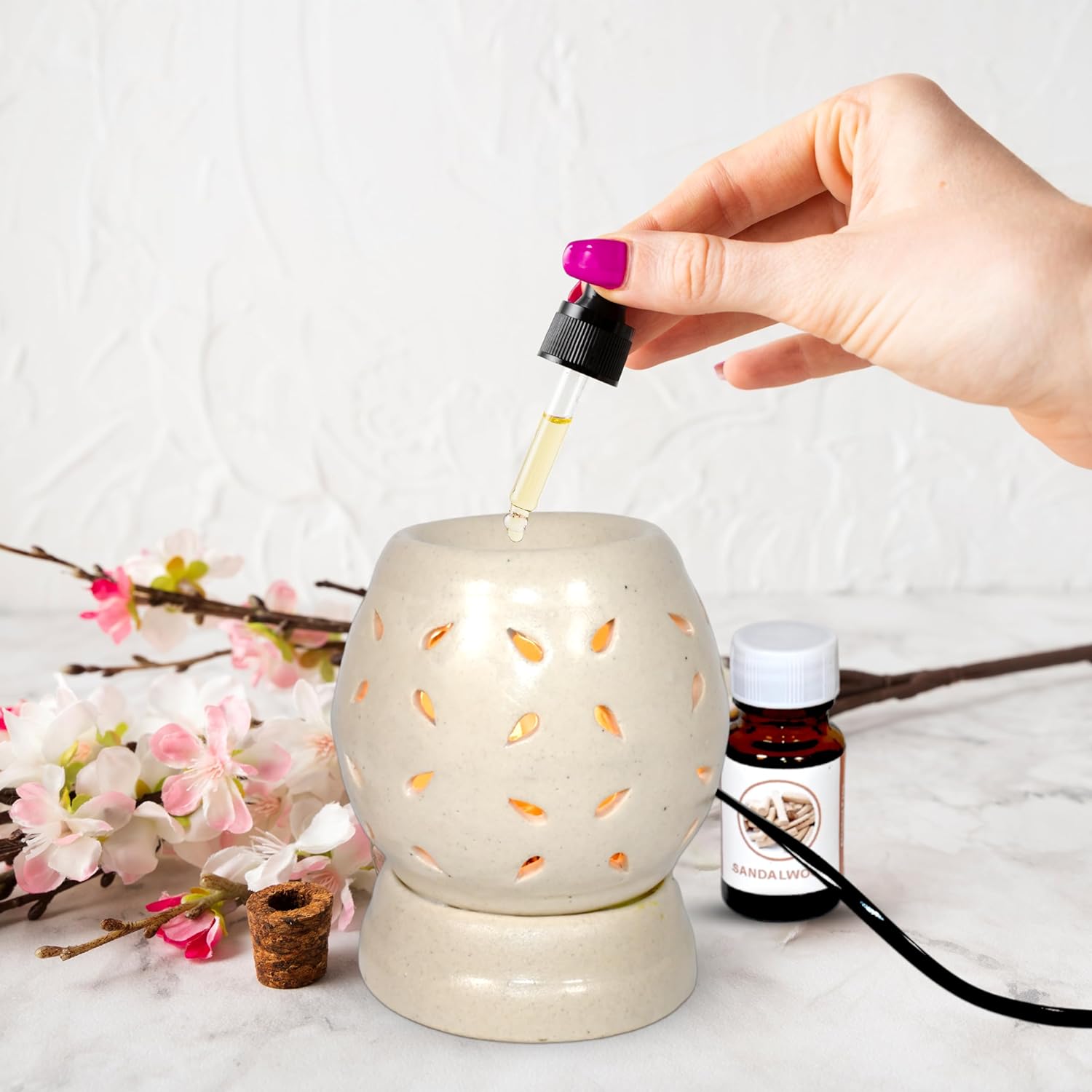 Ceramic Oval (Matka) Shape Electric Aroma Oil Diffuser Burner