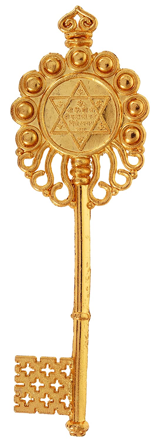 Zinc Ashta Dhatu Kuber Kunchi -B Showpiece (11 cm x 3.5 cm x 0.5 cm) Golden.