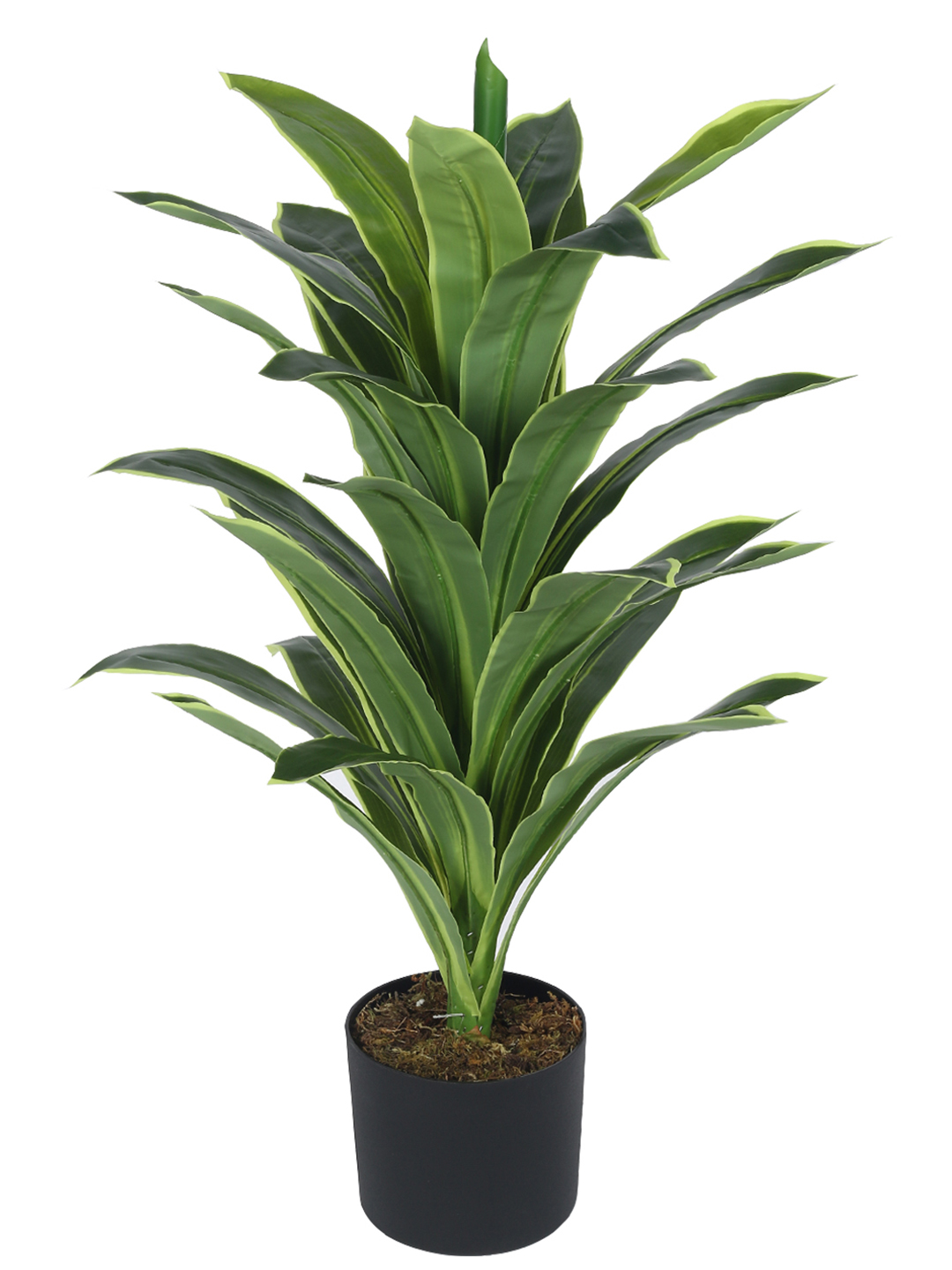 Artificial Plant 33inch Artificial Real Touch Dracaena Plants With Black Pot|Home Decor,Office Decor Perfect Housewarming Gift,Set of 1