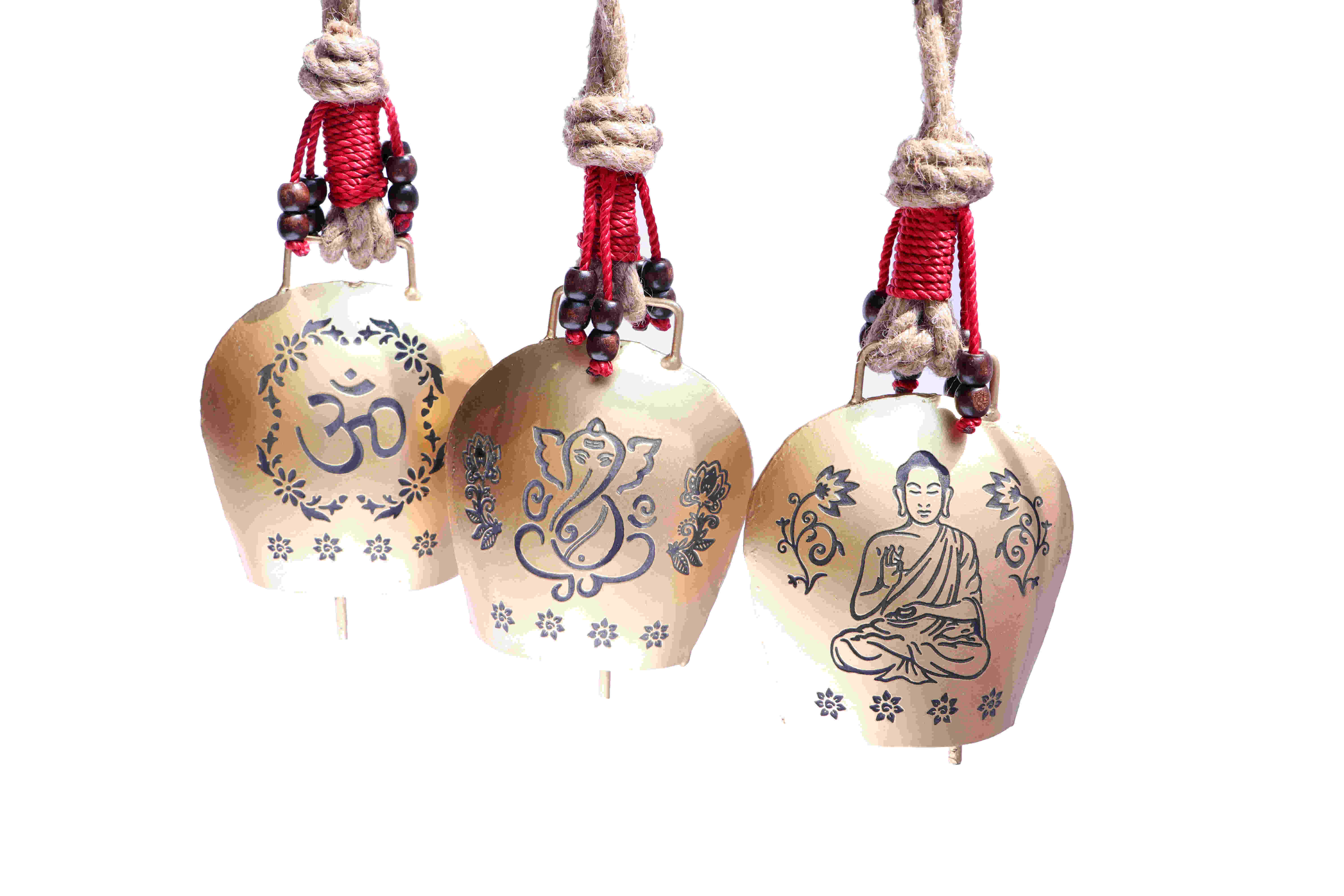 Om, Ganesha & Buddha Combo Bell | Set of 3|