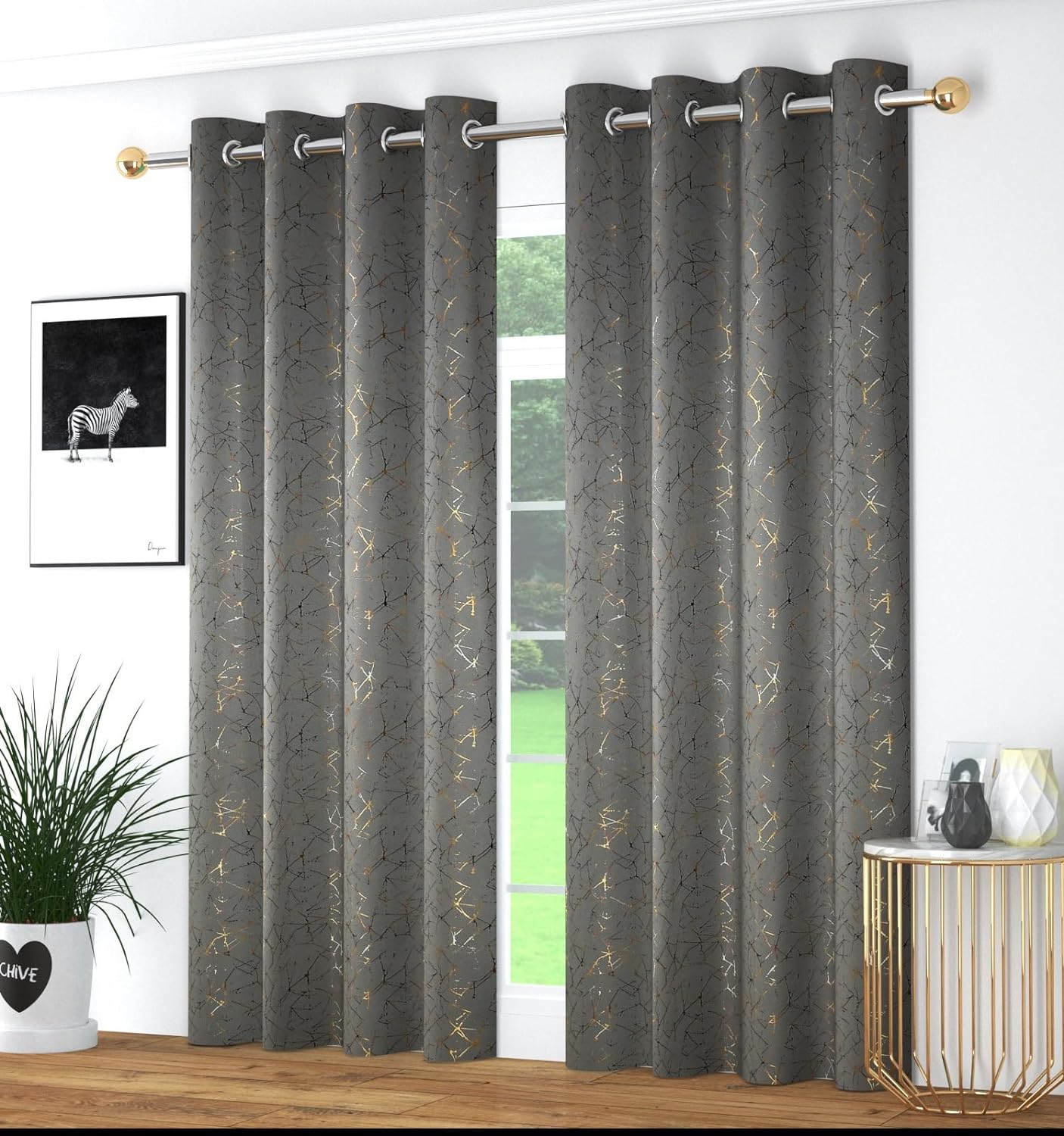 La Elite Room Darkening Polyester Window Curtains