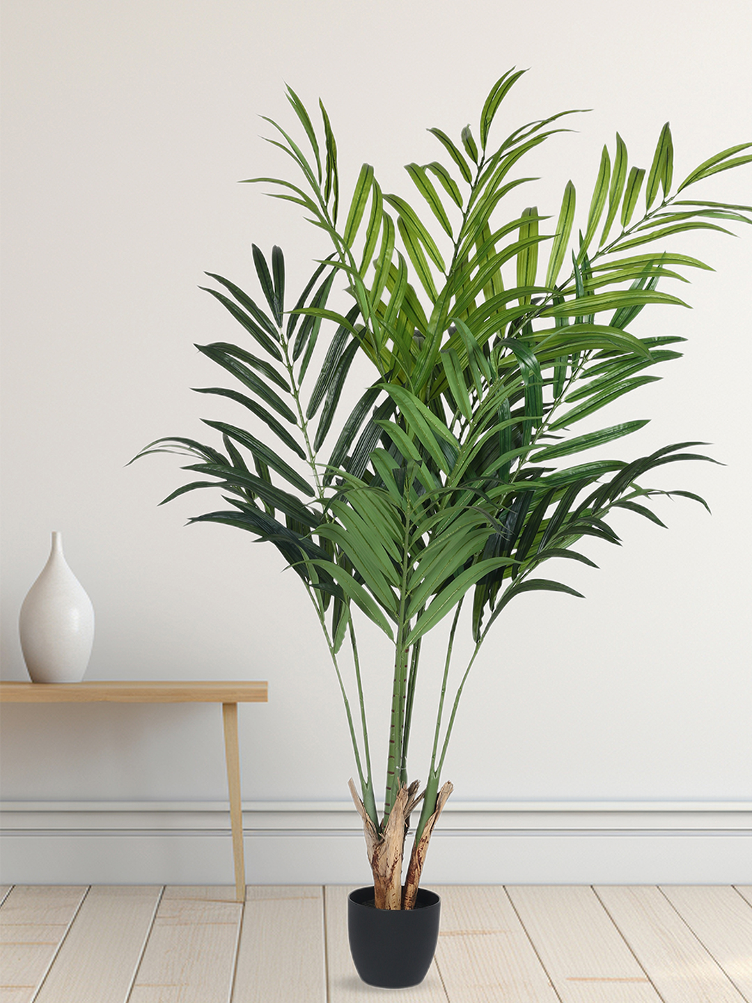 Artrificial Plant  74inch Artificial Areca Palm Plants big Leaves With Black Pot|Home Decor,Office Decor Perfect Gift,Set of 2