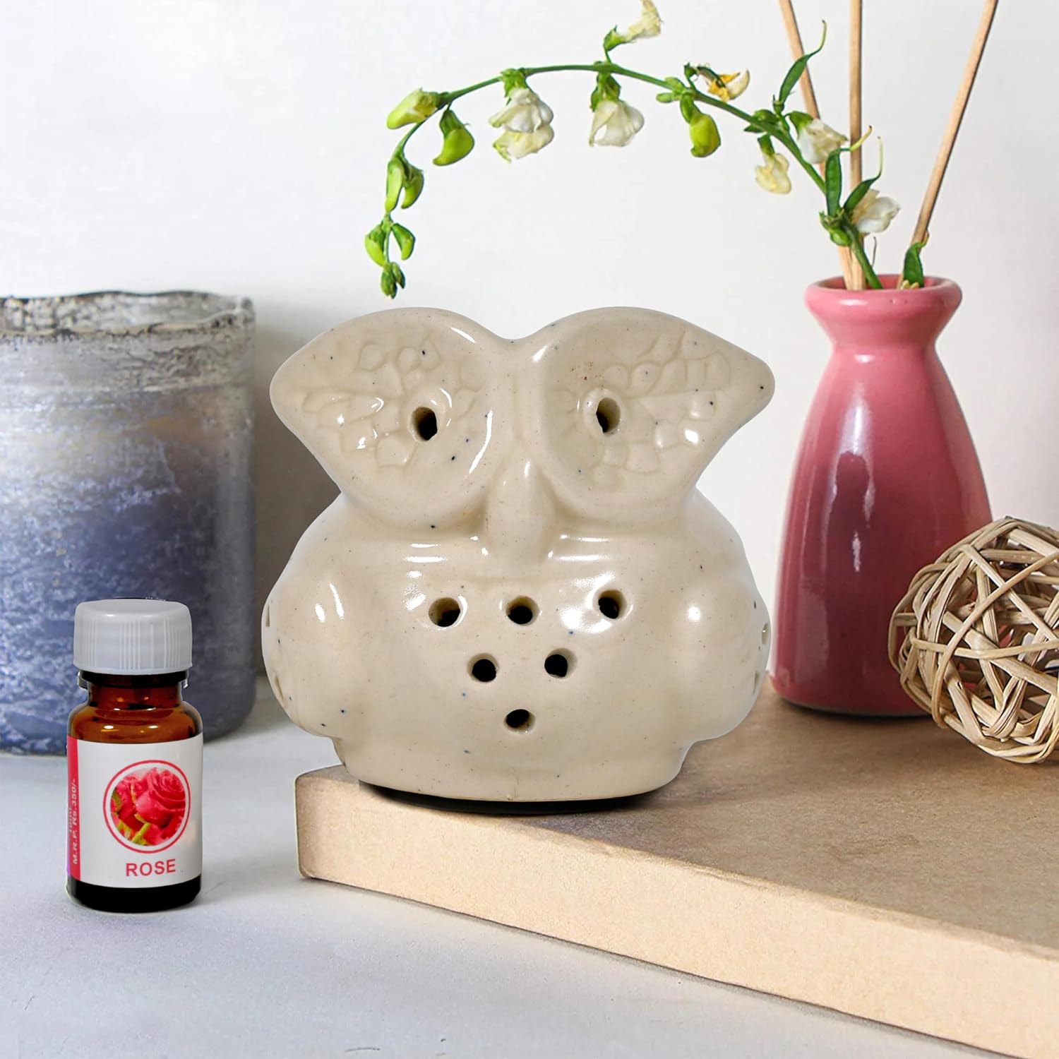 Oil Diffuser, Ancient Owl Shape Electric Ceramic Aroma Oil Diffuser/