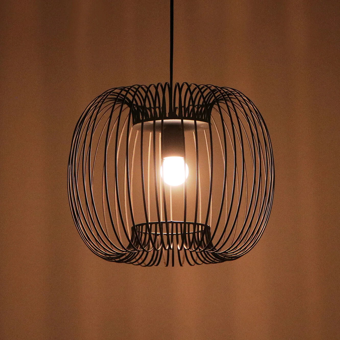 Zura Bubble Pressed Black Hanging Elegant Iron Base & Eclectic Design
