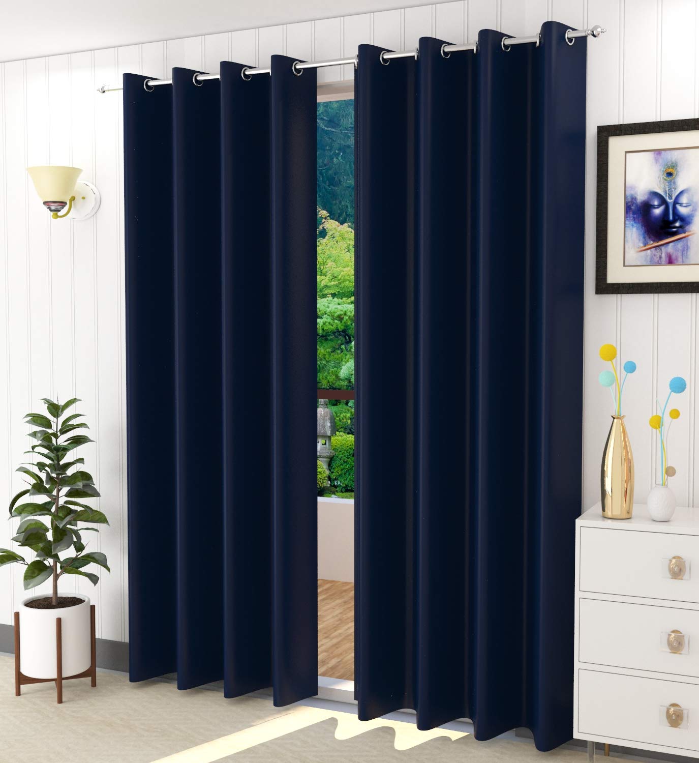 La Elite Room Darkening Polyester Window Curtains