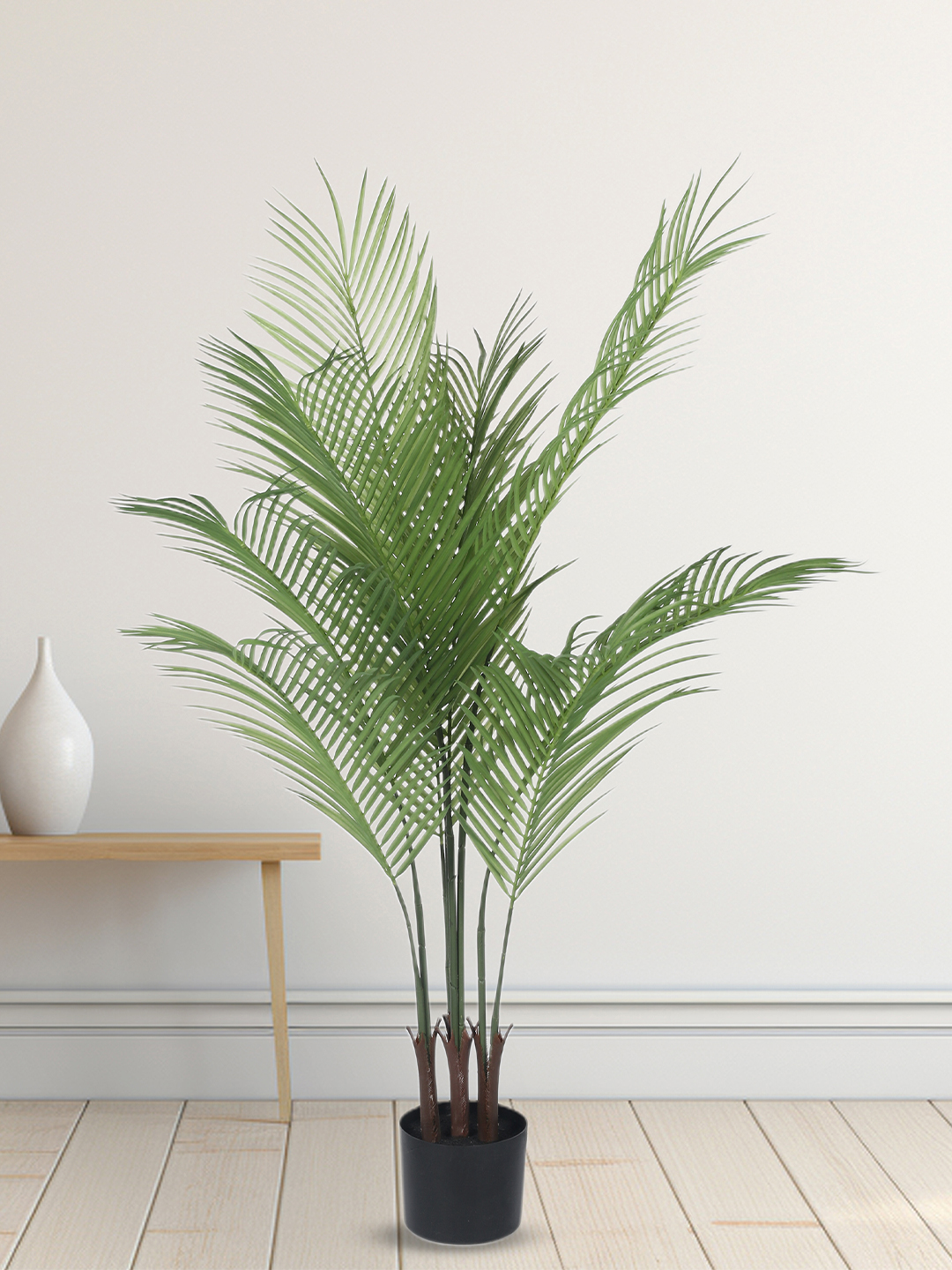 Artificial Plant  51inch Artificial Real Touch Areca Palm Plants big Leaves With Black Pot|Home Decor,Office Decor Perfect Gift,Set of 1