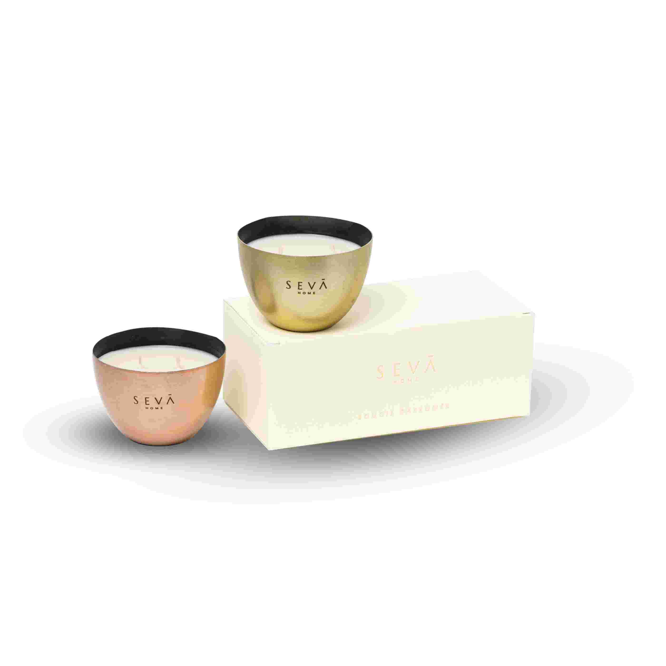 Heirloom Mini Candle Duo – Gold & Rosegold | Set of 2 Scented Luxury Metal Candles (Bloom & Berries)