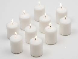 Oudh White Scented Votive Candles for Home and Outdoor Decoration, Smokeless Decorative Long Burning Party Votive Tealights ( Pack of 4 pcs, Oudh Fragrance )