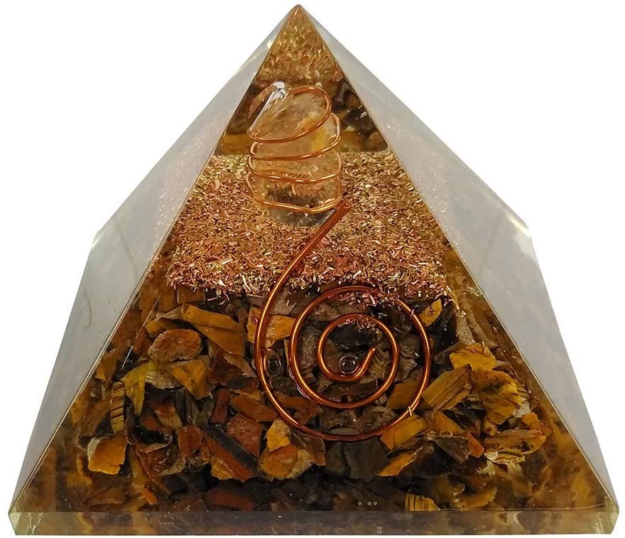 Orgone Pyramid - Tiger Eye Crystal for Orgone Energy Generator.