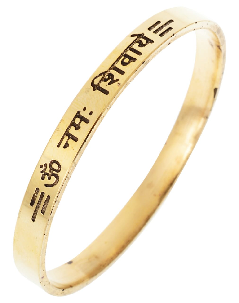 Gold Plated OM NAMAH SHIVAY Kada For Unisex (Size:3 Inche) Golden.