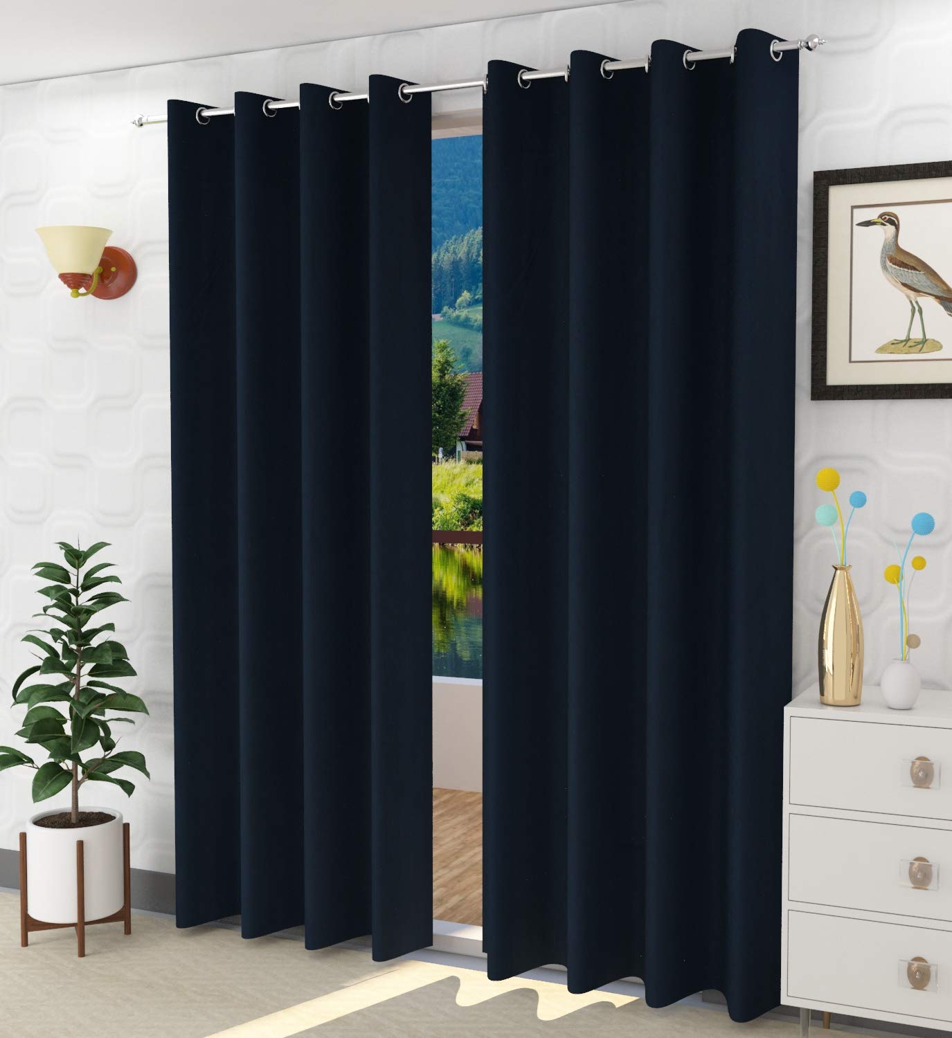 La Elite Room Darkening Polyester Window Curtains