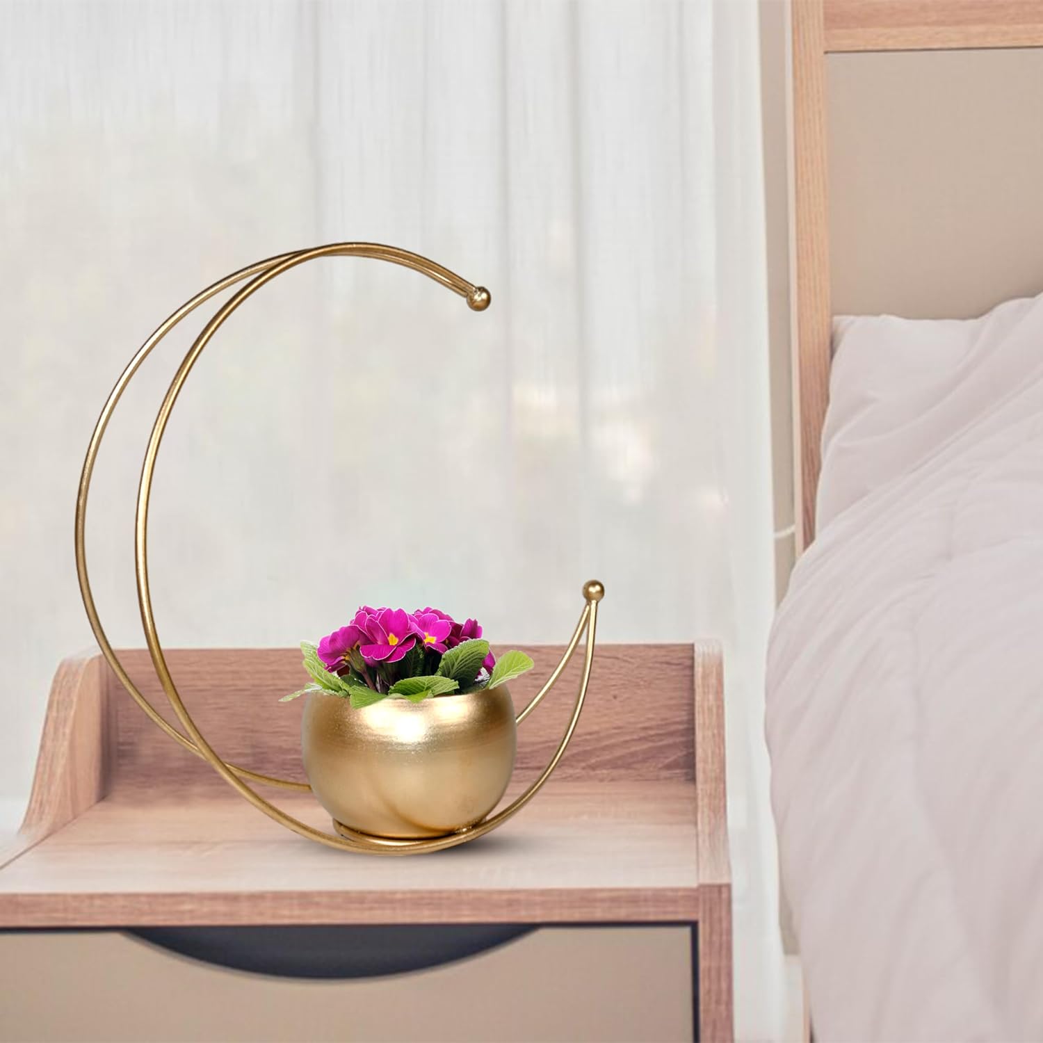 Geometric Metal Flower Vase Diwali Gift Items for Home Decoration