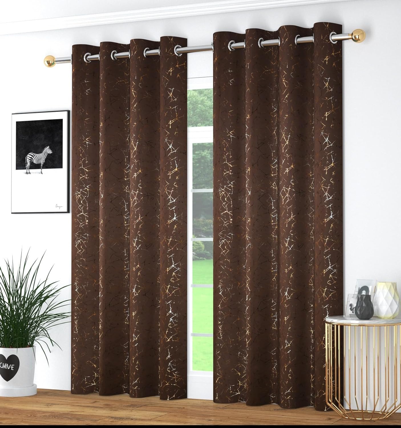La Elite Room Darkening Polyester Window Curtains