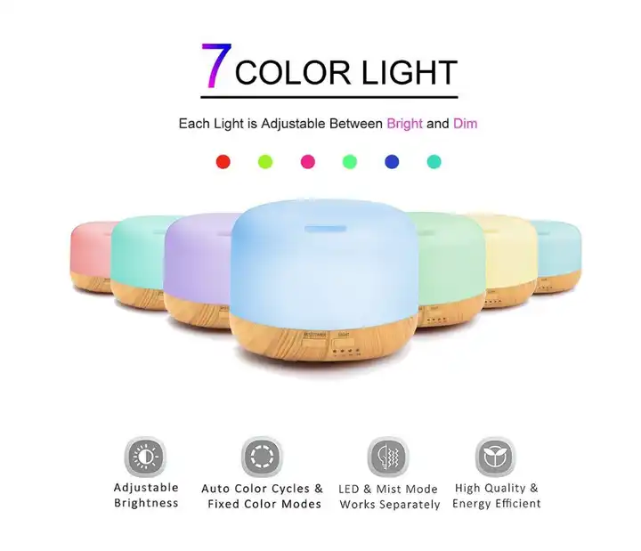 URPOWER Essential Oil Diffuser – Classic Wood Grain Finish with Ultrasonic Technology