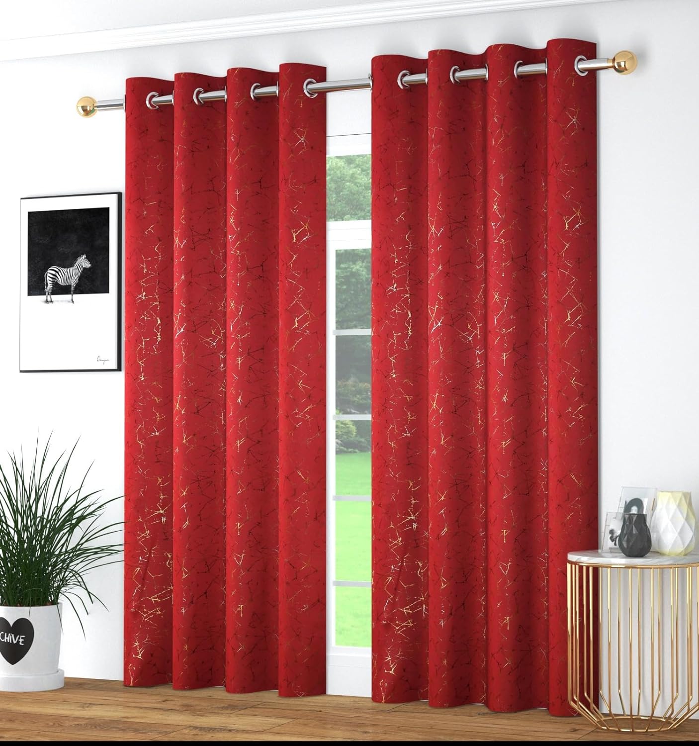 La Elite Room Darkening Polyester Window Curtains