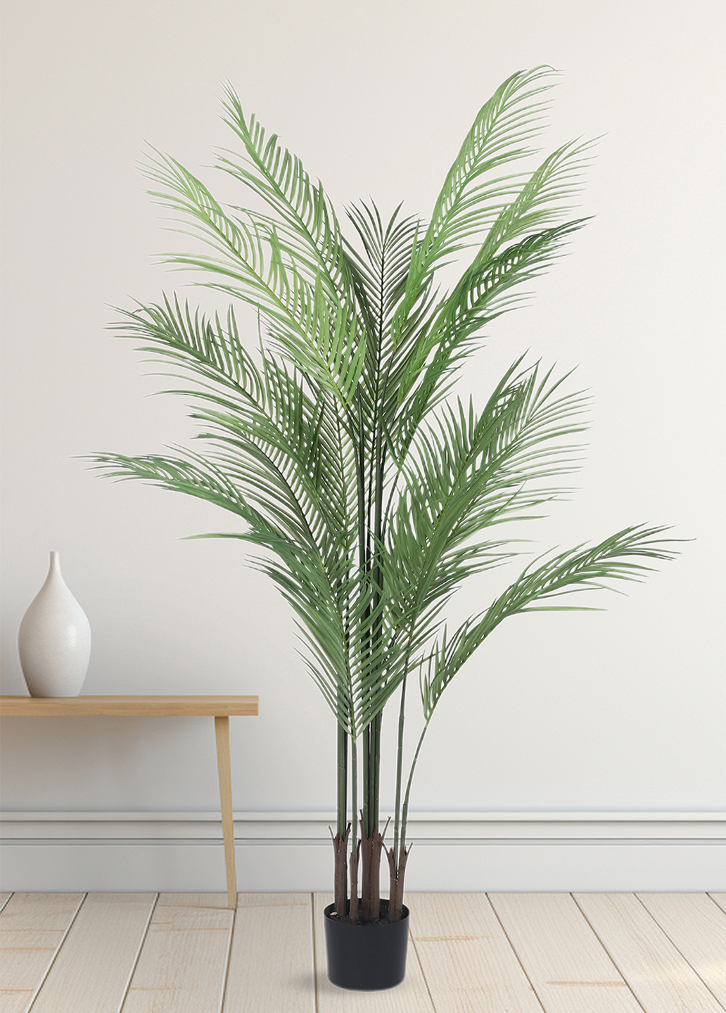 Artificial Plant 59inch Artificial Real Touch Areca Palm Plant With Black Pot |Home Decor,Office Decor Perfect decor Gift,Set of 1