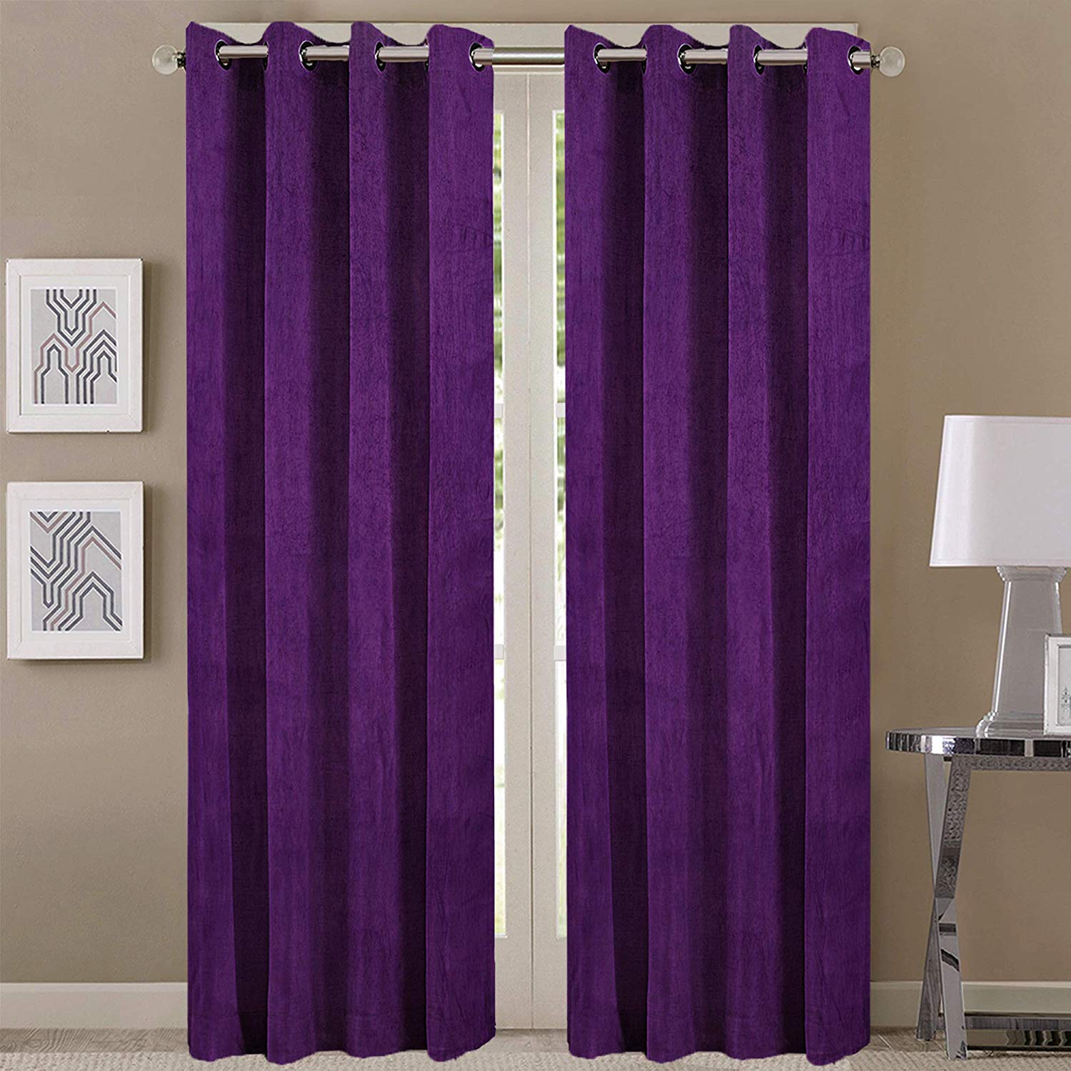 La Elite Room Darkening Polyester Window Curtains