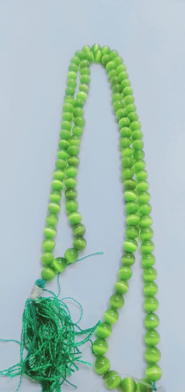 Natural Selenite Stone Prayer Mala -8 MM 108+1 Beads Jaap Mala With Cetificate For Meditation (45 x 2 x 1 cm).