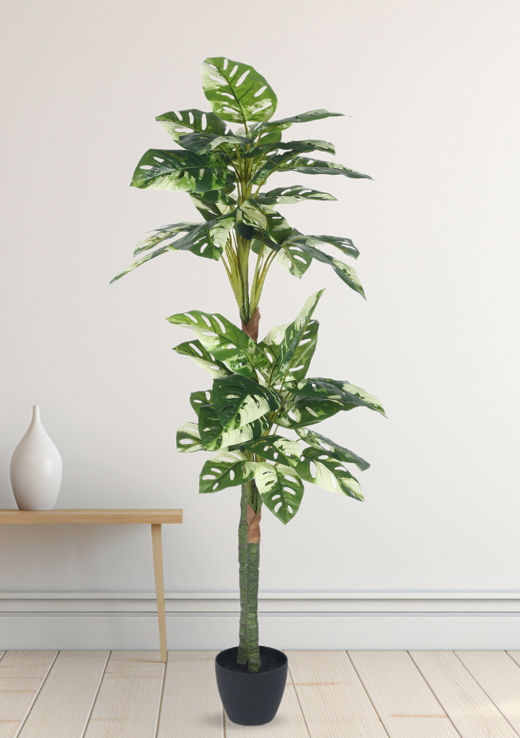 Artificial Plant 57inch Artificial Monstera Plant With Black Pot |Home Decor,Office Decor Perfect Housewarming Gift,Set of 1