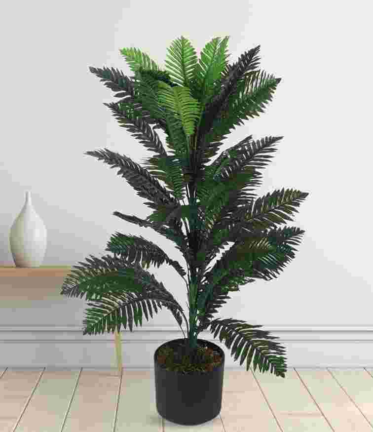 Artificial Plant 33inch Artificial Boston Fern Plants With Black Pot |Home Decor,Office Decor Perfect decor Gift,Set of 1